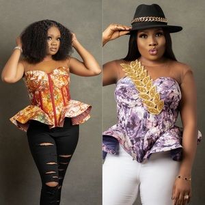 Corset peplum tie dye top